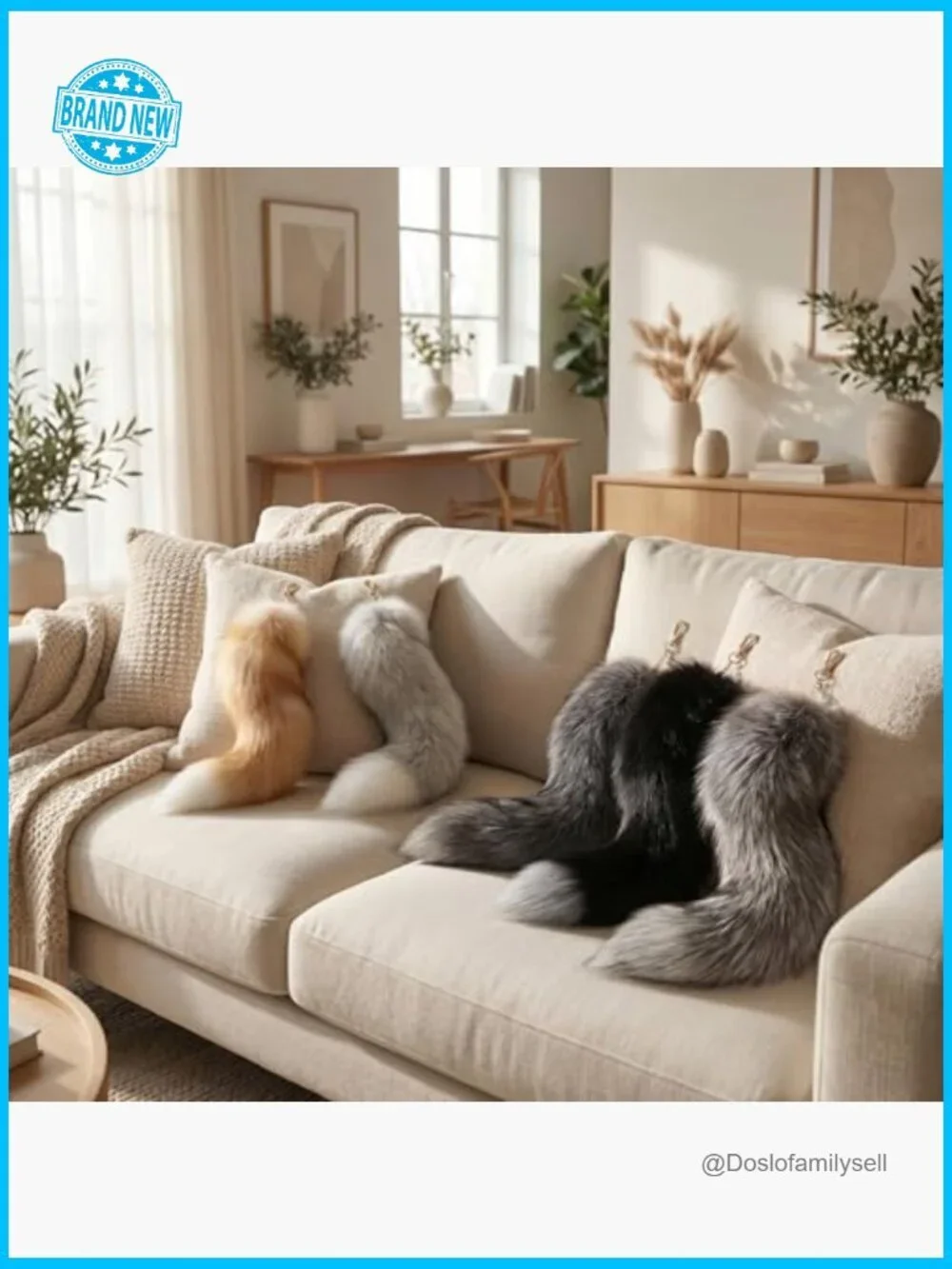 Fluffy Faux Fur Tail Keychains Cosplay Accessories Bag Charms Party Costume